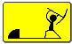 A pictogram worker is digging the ground.